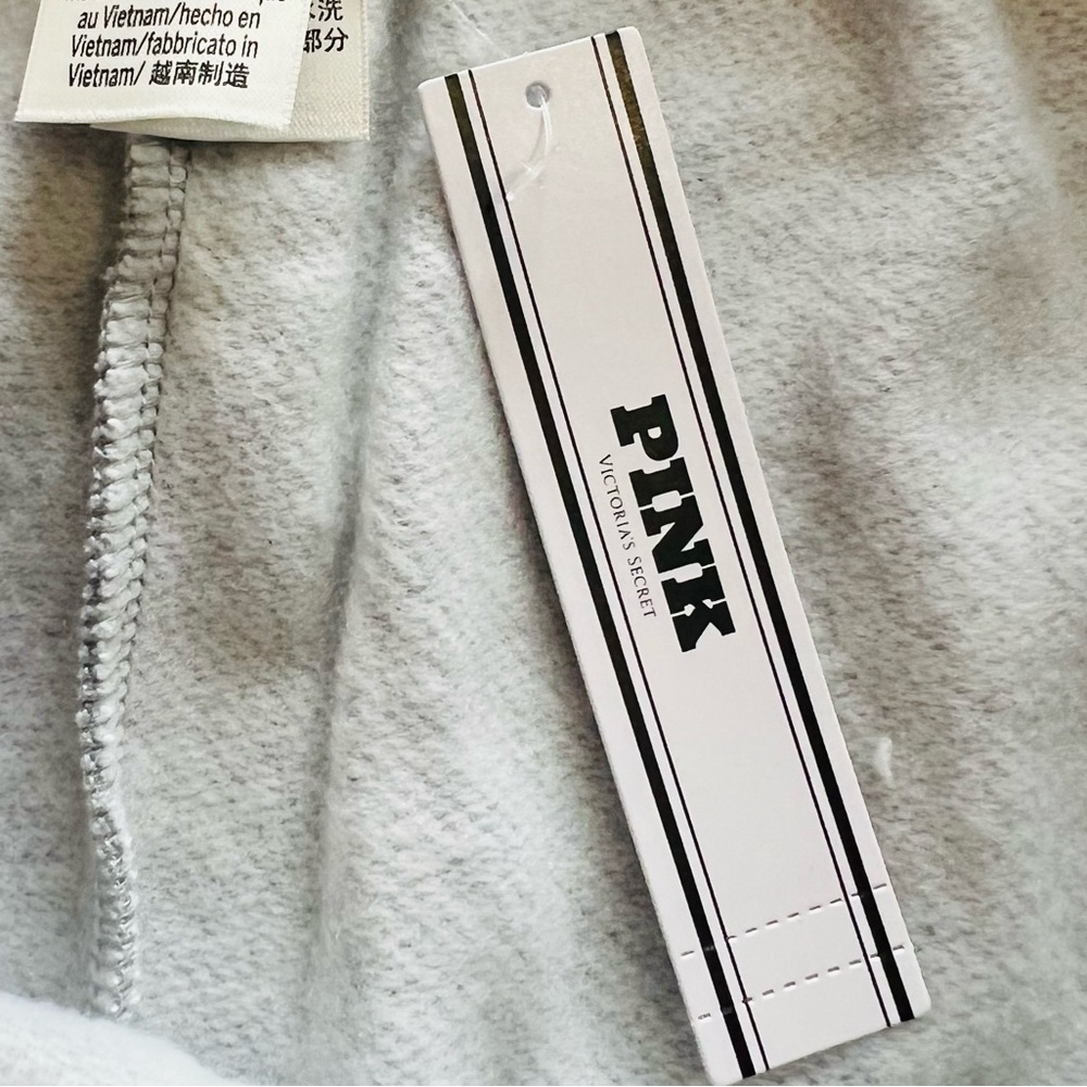 PINK VICTORIA’S SECRET Ivy Fleece Sweat Shorts High Rise Relaxed Fit Grey XL - Picture 7 of 13